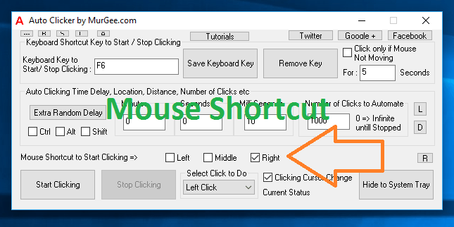 Mouse Shortcut to Start / Stop Automatic Mouse Clicking | Auto Clicker