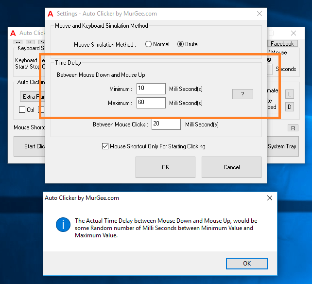 Configure Random or Fixed Time Delay between Mouse Down and Mouse Up for Automated Mouse Clicking