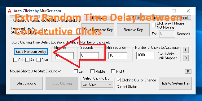 Extra Time Delay between Consecutive Automated Mouse Clicking