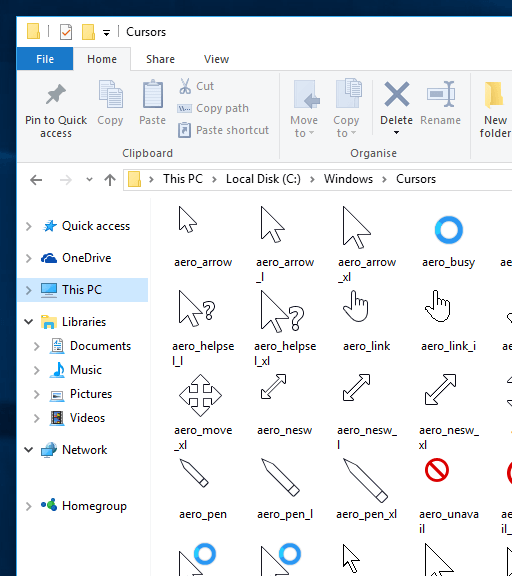 Free Mouse Cursors in Windows 10